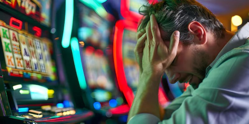 Man losing money with counterfeit slots