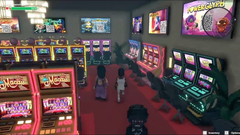 People walking around in digital VR casino Metaverse