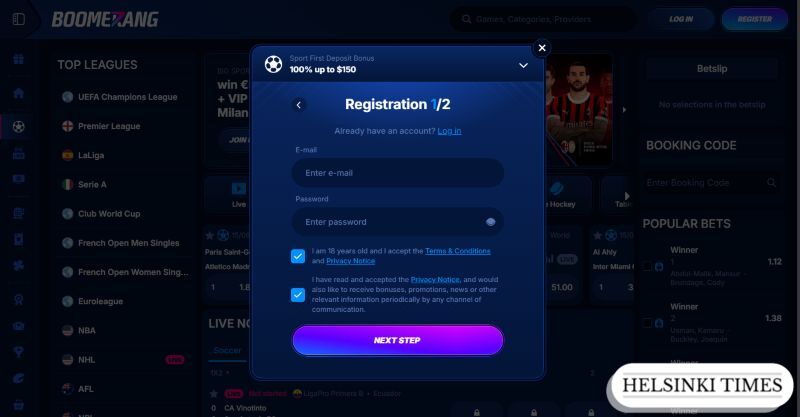 BoomerangBet AU Bookmaker HT Registration