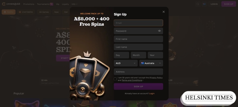 registration in online casino with pokies