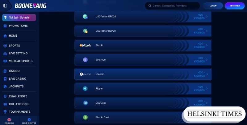 Deposit with Bitcoin at the bookie