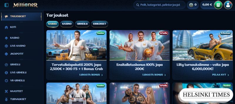 Millioner pikakasinot FI tarjoukset